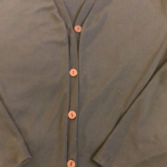 Vintage van Heusen Wms Sz M Navy Blue Cardigan, lightweight used good condition - Picture 8 of 15